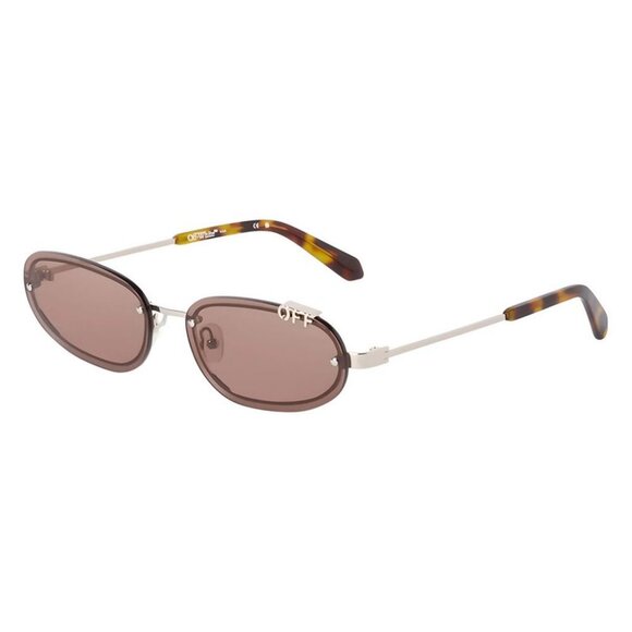 NEW OFF-WHITE SUNGLASSES, UNISEX GOLD OVAL EYEWEAR OFF-WHITE - Picture 1 of 3